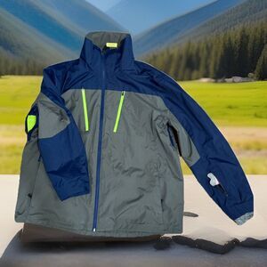 Xersion Water Resis  Aqua & Gray All Wea Lined Jacket Size XL Skiing Waterproof